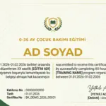0-36 AY ÇOCUK BAKIMI EĞİTİMİ
