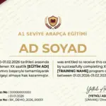 A1 SEVİYE ARAPÇA EĞİTİMİ