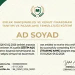 EMLAK DANIŞMANLIĞI VE KONUT FİNANSMAN TANITIM VE PAZARLAMA TEMSİLCİLİĞİ EĞİTİMİ