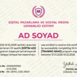 DİJİTAL PAZARLAMA VE SOSYAL MEDYA UZMANLIĞI EĞİTİMİ