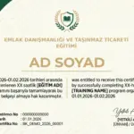 EMLAK DANIŞMANLIĞI VE TAŞINMAZ TİCARETİ EĞİTİMİ