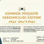 GÜMRÜK MÜŞAVİR YARDIMCILIĞI EĞİTİMİ