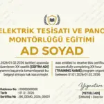 ELEKTRİK TESİSATI VE PANO MONTÖRLÜĞÜ EĞİTİMİ