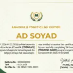 ANAOKULU YÖNETİCİLİĞİ EĞİTİMİ