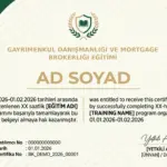 GAYRİMENKUL DANIŞMANLIĞI VE MORTGAGE BROKERLIĞI EĞİTİMİ