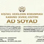 KİŞİSEL VERİLERİN KORUNMASI KANUNU (KVKK) EĞİTİMİ