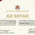 A2 SEVİYE ARAPÇA EĞİTİMİ