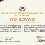 GIDA VE SU SEKTÖRÜNDE ÇALIŞANLAR İÇİN HİJYEN EĞİTİMİ