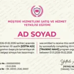 MÜŞTERİ HİZMETLERİ SATIŞ VE HİZMET YETKİLİSİ EĞİTİMİ