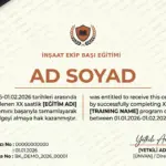 İNŞAAT EKİP BAŞI EĞİTİMİ