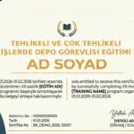 TEHLİKELİ VE ÇOK TEHLİKELİ İŞLERDE DEPO GÖREVLİSİ EĞİTİMİ