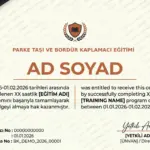 PARKE TAŞI VE BORDÜR KAPLAMACI EĞİTİMİ