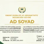 DİKKAT EKSİKLİĞİ VE HİPERAKTİVİTE BOZUKLUĞU EĞİTİMİ
