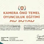 KAMERA ÖNÜ TEMEL OYUNCULUK EĞİTİMİ