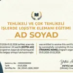 TEHLİKELİ VE ÇOK TEHLİKELİ İŞLERDE LOJİSTİK ELEMANI EĞİTİMİ