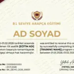 B1 SEVİYE ARAPÇA EĞİTİMİ