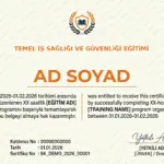 TEMEL İŞ SAĞLIĞI VE GÜVENLİĞİ EĞİTİMİ