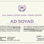 KISA SÜRELİ ÇÖZÜM ODAKLI TERAPİ EĞİTİMİ