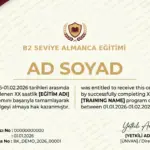 B2 SEVİYE ALMANCA EĞİTİMİ