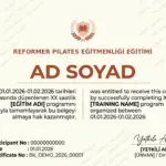 REFORMER PİLATES EĞİTMENLİĞİ EĞİTİMİ