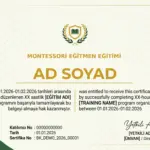 MONTESSORİ EĞİTMEN EĞİTİMİ
