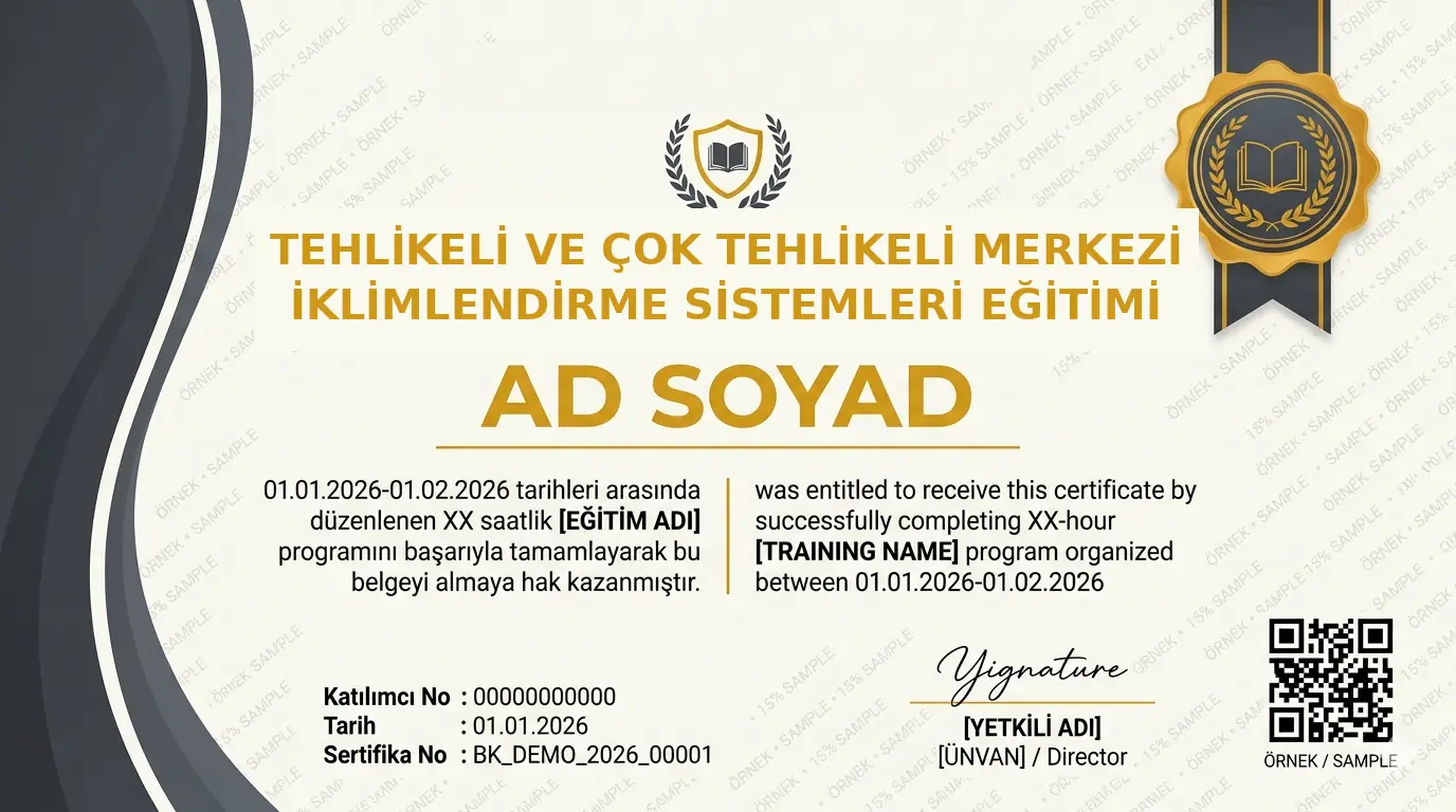 TEHLİKELİ VE ÇOK TEHLİKELİ MERKEZİ İKLİMLENDİRME SİSTEMLERİ EĞİTİMİ - Görsel 1