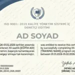 ISO 9001: 2015 KALİTE YÖNETİM SİSTEMİ İÇ DENETÇİ EĞİTİMİ