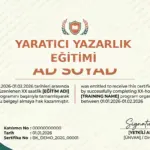 YARATICI YAZARLIK EĞİTİMİ
