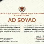 TEHLİKELİ VE ÇOK TEHLİKELİ İŞLERDE BETON VE BETONARME KALIPÇISI EĞİTİMİ