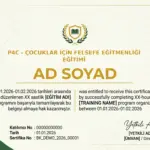 P4C - ÇOCUKLAR İÇİN FELSEFE EĞİTMENLİĞİ EĞİTİMİ