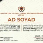 TEHLİKELİ VE ÇOK TEHLİKELİ İŞLERDE BETONARME DEMİRCİSİ EĞİTİMİ