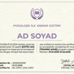 PSİKOLOJİK İLK YARDIM EĞİTİMİ