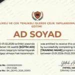 TEHLİKELİ VE ÇOK TEHLİKELİ İŞLERDE ÇELİK YAPILANDIRMACI EĞİTİMİ