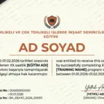 TEHLİKELİ VE ÇOK TEHLİKELİ İŞLERDE İNŞAAT DEMİRCİLİĞİ EĞİTİMİ