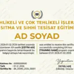 TEHLİKELİ VE ÇOK TEHLİKELİ İŞLERDE ISITMA VE SIHHİ TESİSAT EĞİTİMİ