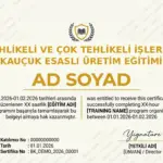 TEHLİKELİ VE ÇOK TEHLİKELİ İŞLERDE KAUÇUK ESASLI ÜRETİM EĞİTİMİ