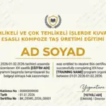TEHLİKELİ VE ÇOK TEHLİKELİ İŞLERDE KUVARS ESASLI KOMPOZE TAŞ ÜRETİMİ EĞİTİMİ