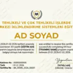 TEHLİKELİ VE ÇOK TEHLİKELİ İŞLERDE MERKEZİ İKLİMLENDİRME SİSTEMLERİ EĞİTİMİ