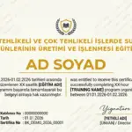 TEHLİKELİ VE ÇOK TEHLİKELİ İŞLERDE SU ÜRÜNLERİNİN ÜRETİMİ VE İŞLENMESİ EĞİTİMİ