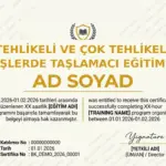 TEHLİKELİ VE ÇOK TEHLİKELİ İŞLERDE TAŞLAMACI EĞİTİMİ